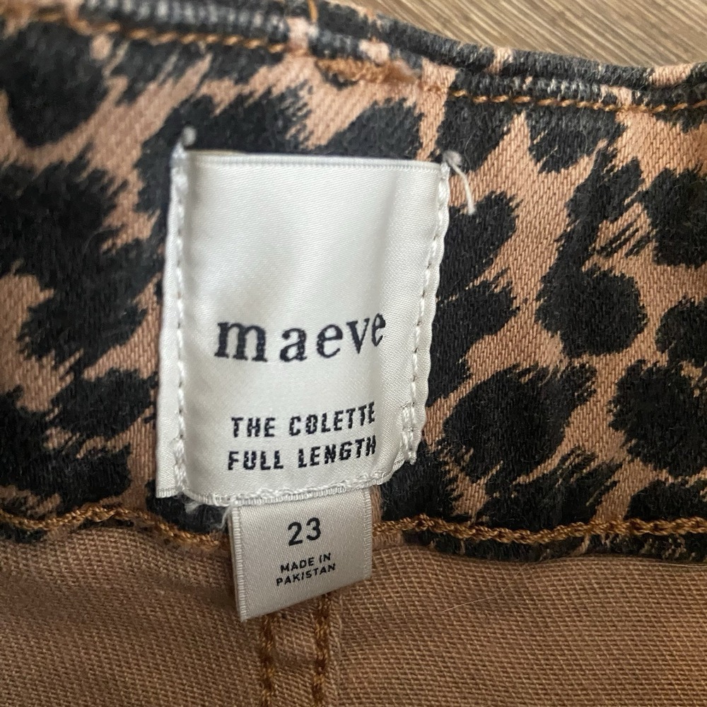 Anthropologie The Colette High-Rise Wide-Leg Jeans Leopard Print 23x28 - Picture 5 of 8